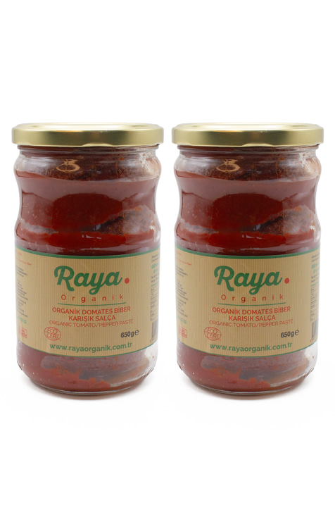 Organik Domates Biber Karışık Salça 2'li Paket (650 g x 2)