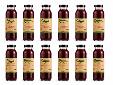 Organik Nar Suyu 250 ml x 12'li Paket – Cam Şişe Nar Suyu (12 Adet)