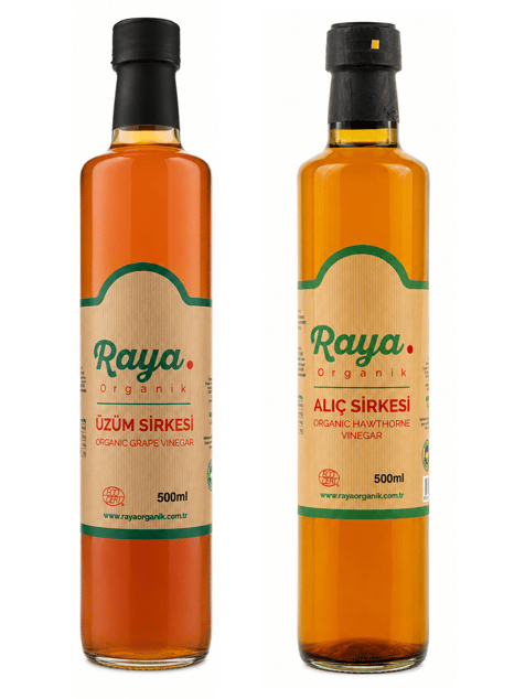 Organik Üzüm Sirkesi 500 ml ve Alıç Sirkesi 500 ml 2'li Set