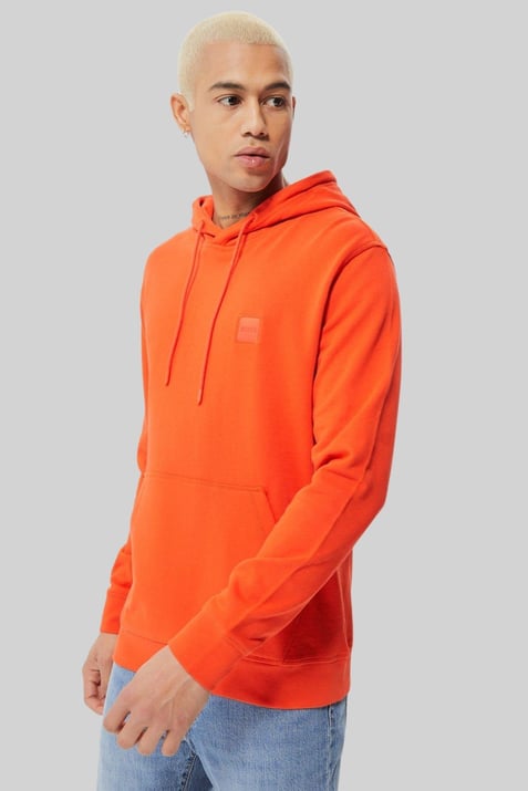 Boss Regular Fit Kapüşonlu Erkek Sweatshirt Turuncu 626