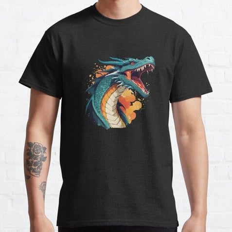 Dragon Say Ahhh Tasarım Baskılı Tişört (Bol kesim t-shirt)