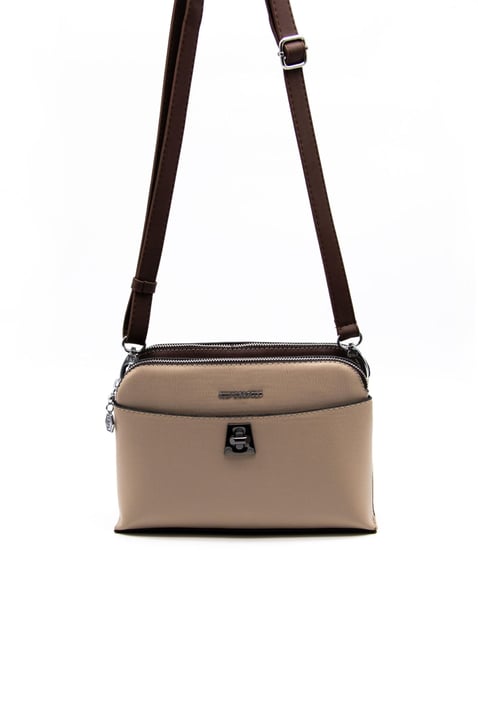 Silver & Polo Koyu Bej - Kahve SP623 Kadın Çapraz Çanta