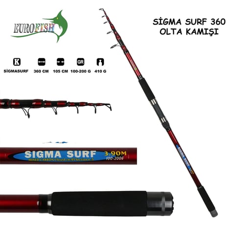 Surf Olta Kamışlarıisinde Eurofishmarkalı Eurofish Sigma Surf 100-200gr 360 Cm Surf Olta Kamışı Kırmızıürünü detaylı olarak  inceleyin.