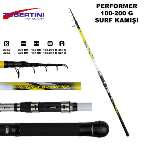 Surf Olta Kamışlarıisinde Tubertinimarkalı Tubertini Performer 390 Cm 100-200 Gr Surf Olta Kamışıürünü detaylı olarak  inceleyin.