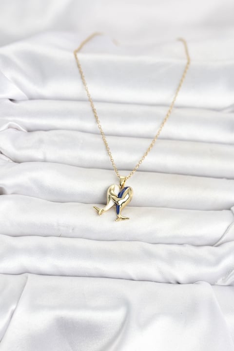 316L Çelik Zincir Gold Renk Dolphin Model Kadın Kolye