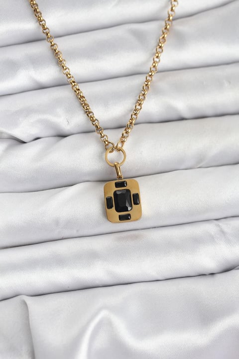 316L Çelik Zincir Gold Renk Vintage Model Kadın Kolye