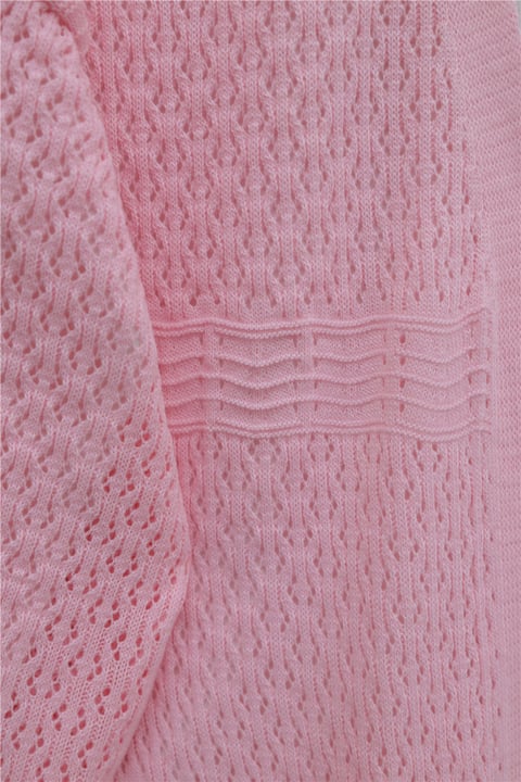 Ajurlu Dalga Desenli Triko Hırka  -Pembe-Hırka-109-9796-R20