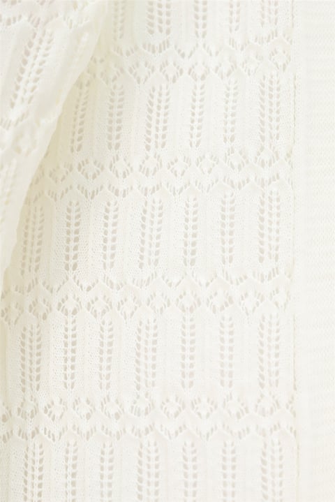 Ajurlu  Desenli Baharlık Hırka  -Beyaz-Hırka-109-9869-R02