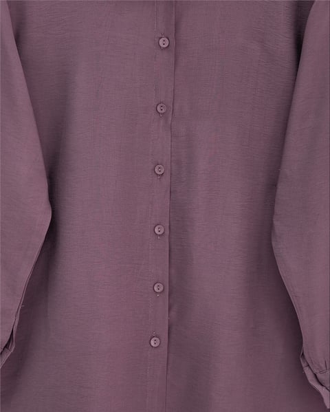 Arkası Uzun Düğmeli Poplin Gömlek -Vişne-Gömlek-349-60001-R44