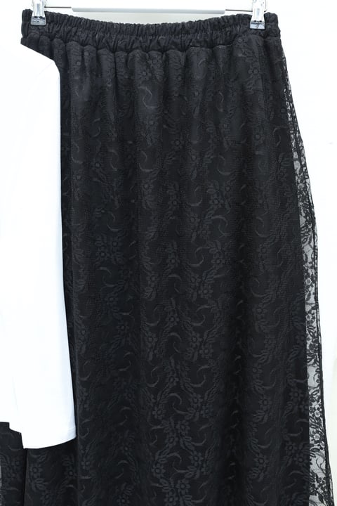 Asimetrik Kesim Astarlı Beli Lastikli Tül Etek -Siyah-Etek-386-6286-R01