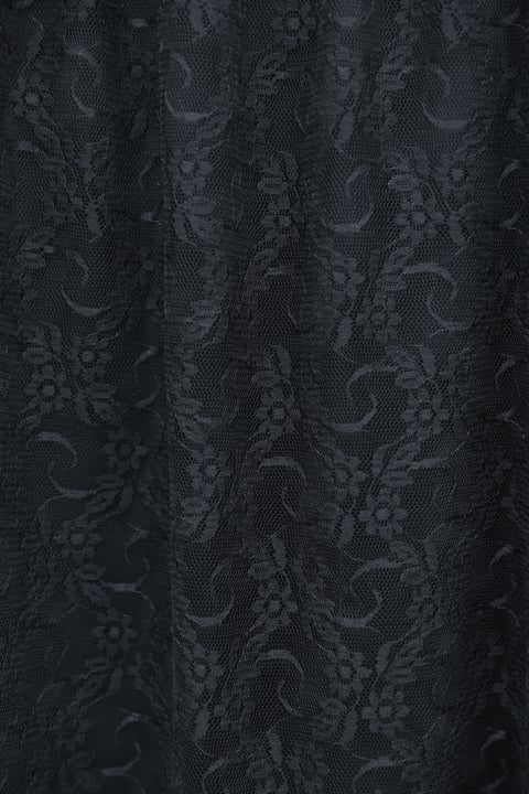 Asimetrik Kesim Astarlı Beli Lastikli Tül Etek -Siyah-Etek-386-6286-R01