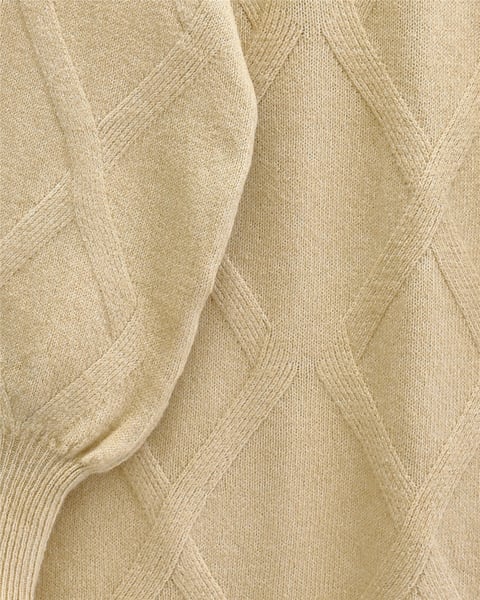 Baklava Desenli Yumoş Triko Tunik -Açık Vizon-Tunik-295-4516-R51