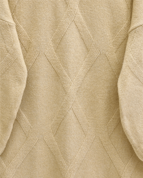 Baklava Desenli Yumoş Triko Tunik -Açık Vizon-Tunik-295-4516-R51