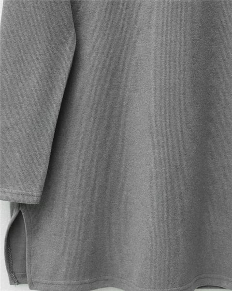 Balıkçı Yaka Yırtmaçlı Kaşkorse Tunik  -Gri-Tunik-253-13108-R11
