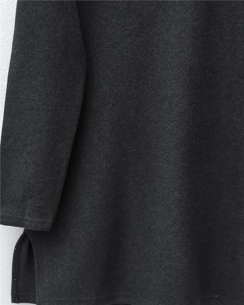 Balıkçı Yaka Yırtmaçlı Kaşkorse Tunik  -Antrasit-Tunik-253-13108-R64