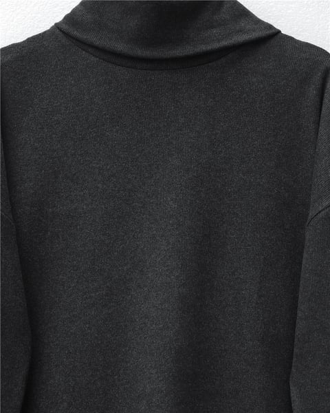 Balıkçı Yaka Yırtmaçlı Kaşkorse Tunik  -Antrasit-Tunik-253-13108-R64