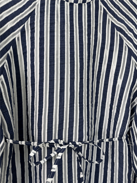 Balon Kol Belden Bağlamalı Astarlı Çizgili Tunik -Laci-Tunik-223-3053-R03