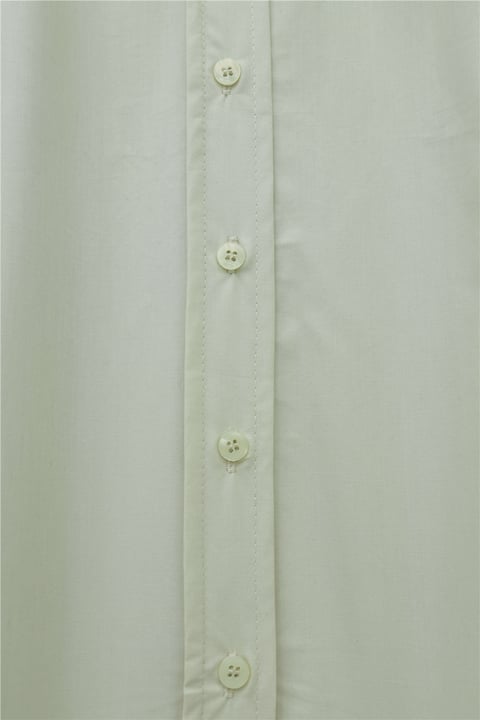 Bebe Yaka Dantel Detaylı Düğmeli Poplin Gömlek -Bej-Gömlek-364-6023-R56