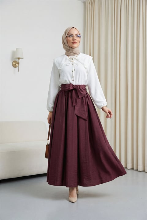 Bebe Yaka Dantelli Kolu Lastikli Gömlek -Beyaz-Gömlek-349-7013-R02