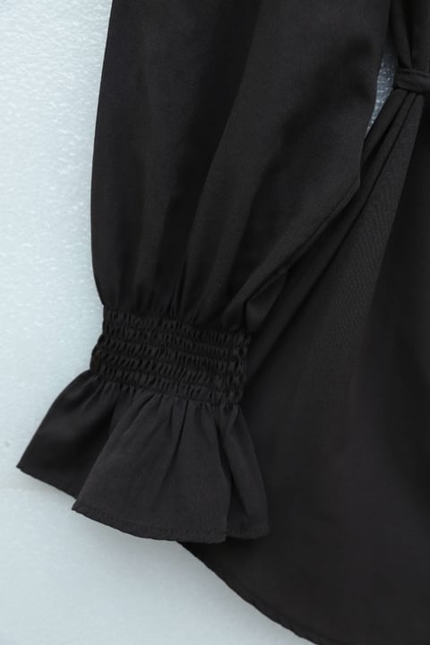 Bebe Yaka Nakışlı Beli Bağlamalı Poplin Gömlek -K. Kahve-Gömlek-441-4291-R54