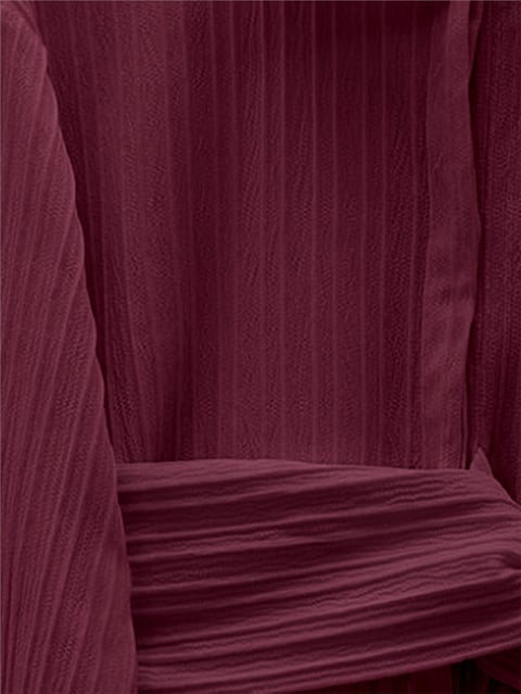Belden Bağlamalı Fitlli Krinkıl Gömlek  -Bordo-Gömlek-120-5555-R04