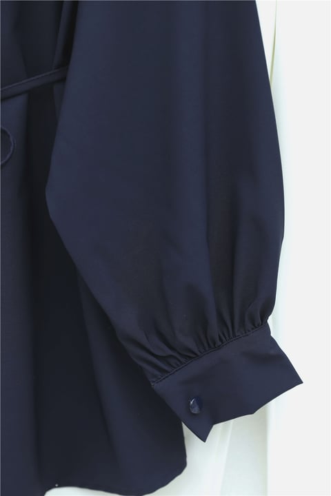 Beli Bağcıklı Düğmeli Oversize Modal Tunik -Laci-Gömlek-398-11007-R03
