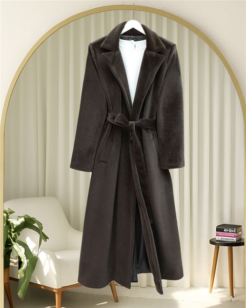Kaban-Beli Bağlamalı Astarlı Cepli Sakallı Kaban -K. Kahve-111-50661-R54