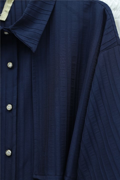 Beli Bağlamalı Bolero Detaylı Taşlı Düğmeli Gömlek  -Laci-Gömlek-398-1057-R03