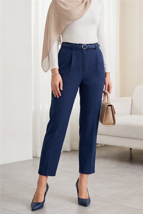 Beli Kemerli Çift Cepli Pantolon  -Laci-Pantolon-138-6725-R03