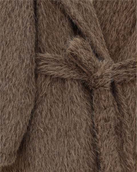 Beli Kuşaklı Cepli Sakallı Kap -Vizon-Trençkot-111-50784-R23