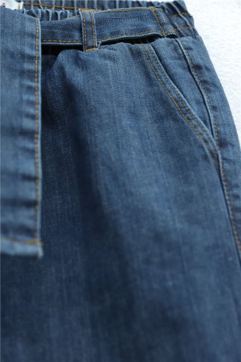 Beli Kuşaklı Lastikli Cepli Kot Pantolon  -Tint-Pantolon-417-16779-R49