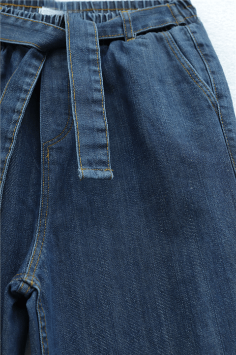 Beli Kuşaklı Lastikli Cepli Kot Pantolon  -Tint-Pantolon-417-16779-R49
