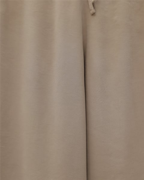 Beli Lastikli Bağcıklı Bol Paça Salaş Pantolon  -Vizon-Pantolon-338-20646-R23