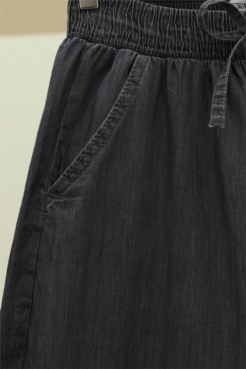 Beli Lastikli Cepli Bol Paça Kot Pantolon        -Antrasit-Pantolon-136-0840-R64