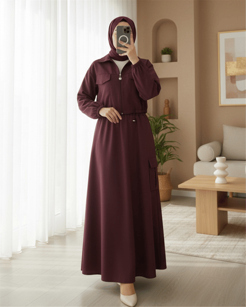 Takım-Beli Lastikli Etekli Bonding Takım  -Bordo-186-4459-R04