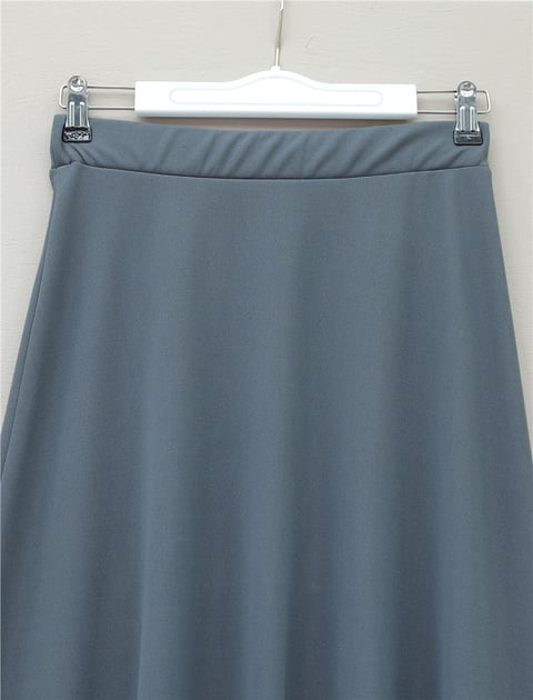 Beli Lastikli İthal Likralı Krep Kloş Etek -Füme-Etek-400-10057-R18