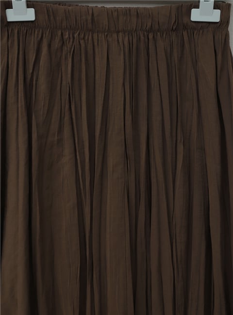 Beli Lastikli Kraş Etek -Kahve-Etek-346-5004-R15