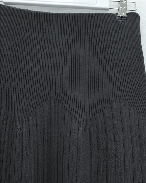 Beli Lastikli Pliseli Triko Etek -Antrasit-Etek-307-4001-R64