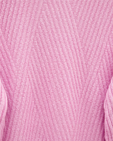 Bisiklet Yaka Baklava Desen Triko Kazak          -Pembe-Kazak-109-0023-R20