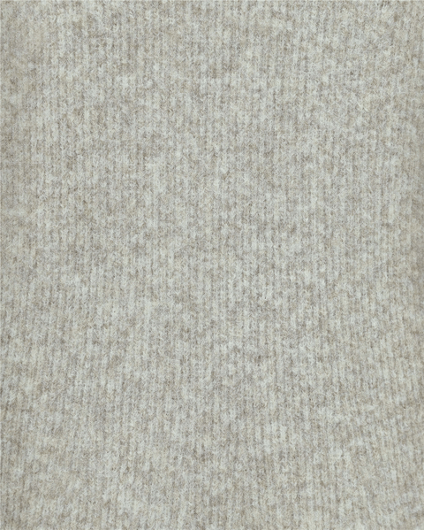 Bisiklet Yaka Beli Oturtmalı Yumoş Triko Elbise -Bej-Elbise-109-0959-R56