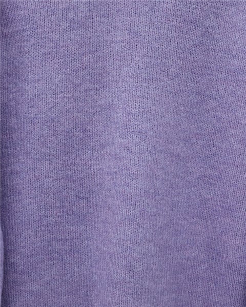 Kazak-Bisiklet Yaka Eteği Fitilli Salaş Triko Kazak            -Lila-109-0822-R42