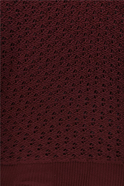 Bisiklet Yaka Yarasa Kol Ajurlu Triko Kazak -Bordo-Kazak-109-9211-R04