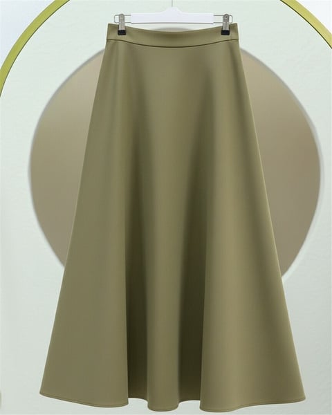 Bol Kiloş Sukuba Puf Etek      -Haki-Etek-349-2060-R05