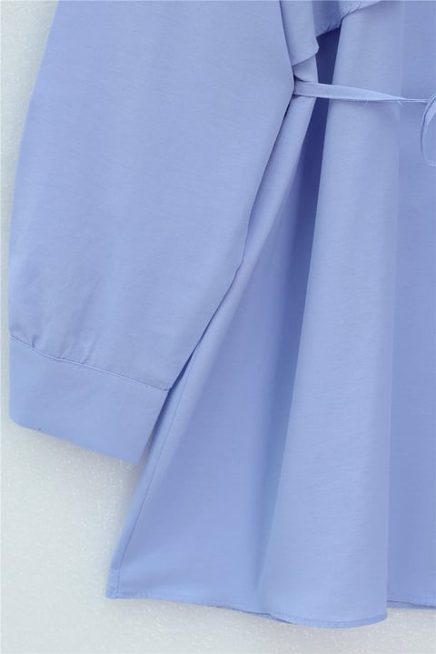 Bolero Detaylı Bağcıklı Poplin Tunik -Bebe Mavi-Tunik-120-1638-R32