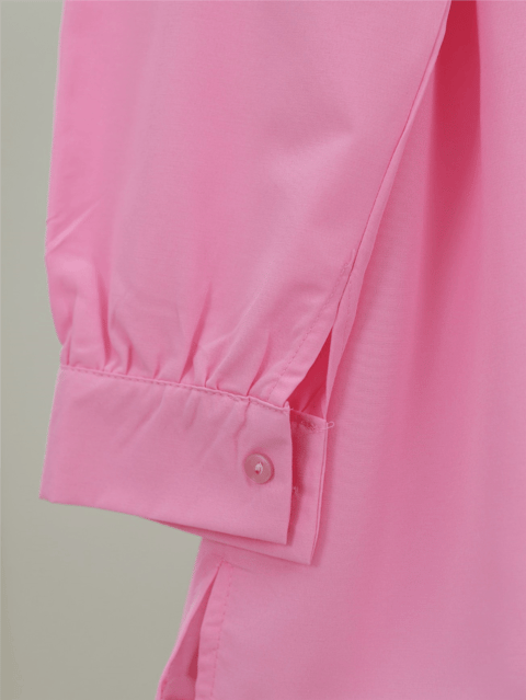 Bolero Detaylı Beli Bağlamalı Yırtmaçlı Gömlek  -Pembe-Gömlek-102-1001-R20
