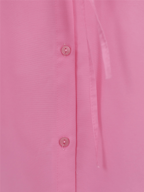 Bolero Detaylı Beli Bağlamalı Yırtmaçlı Gömlek  -Pembe-Gömlek-102-1001-R20