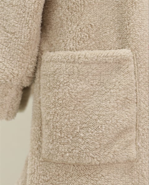 Boydan Düğmeli Cepli Pelüş Ceket -Açık Vizon-Mont & Kaban-349-6053-R51