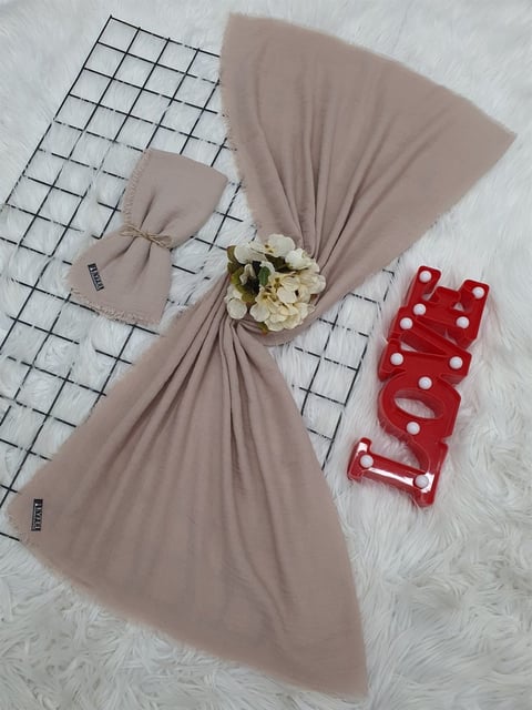 Bürümcük Kumaş Düz Eşarp -Bej