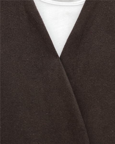 Çapraz Bağlamalı Kaşe Kimono -Kahve-Kimono & Kaftan-346-3081-R15