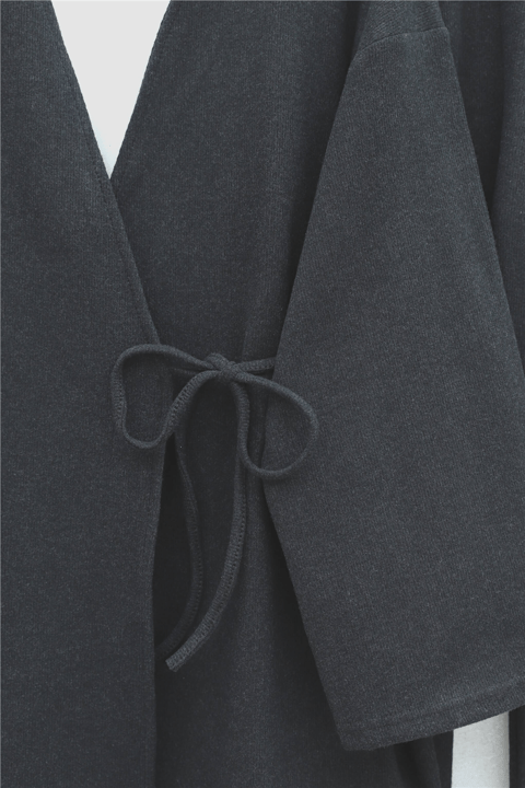 Çapraz Bağlamalı Selanik Kimono Takım -Antrasit-Takım-253-13107-R64